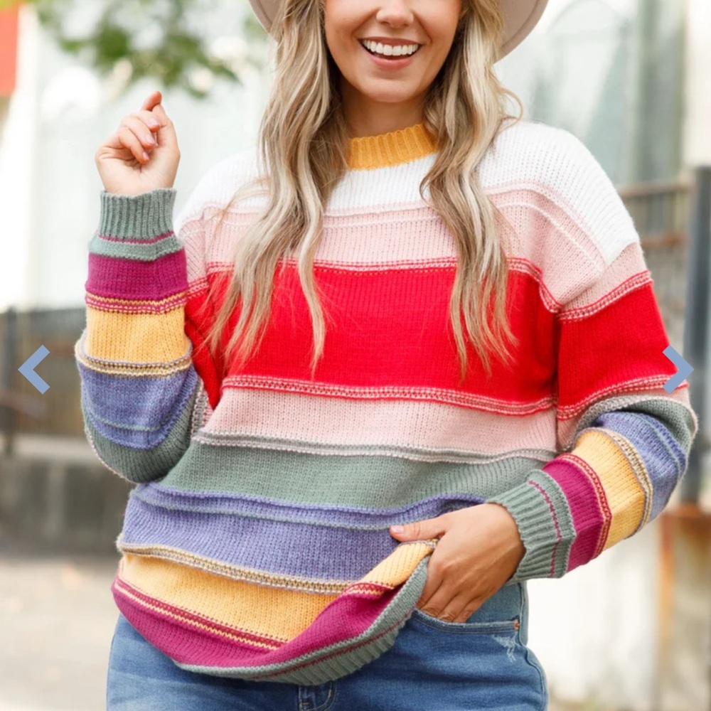 Chic Soul Multicolor Striped Sweater